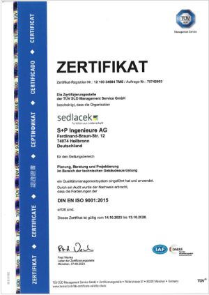 Zertifikat DIN EN ISO 9001 2015